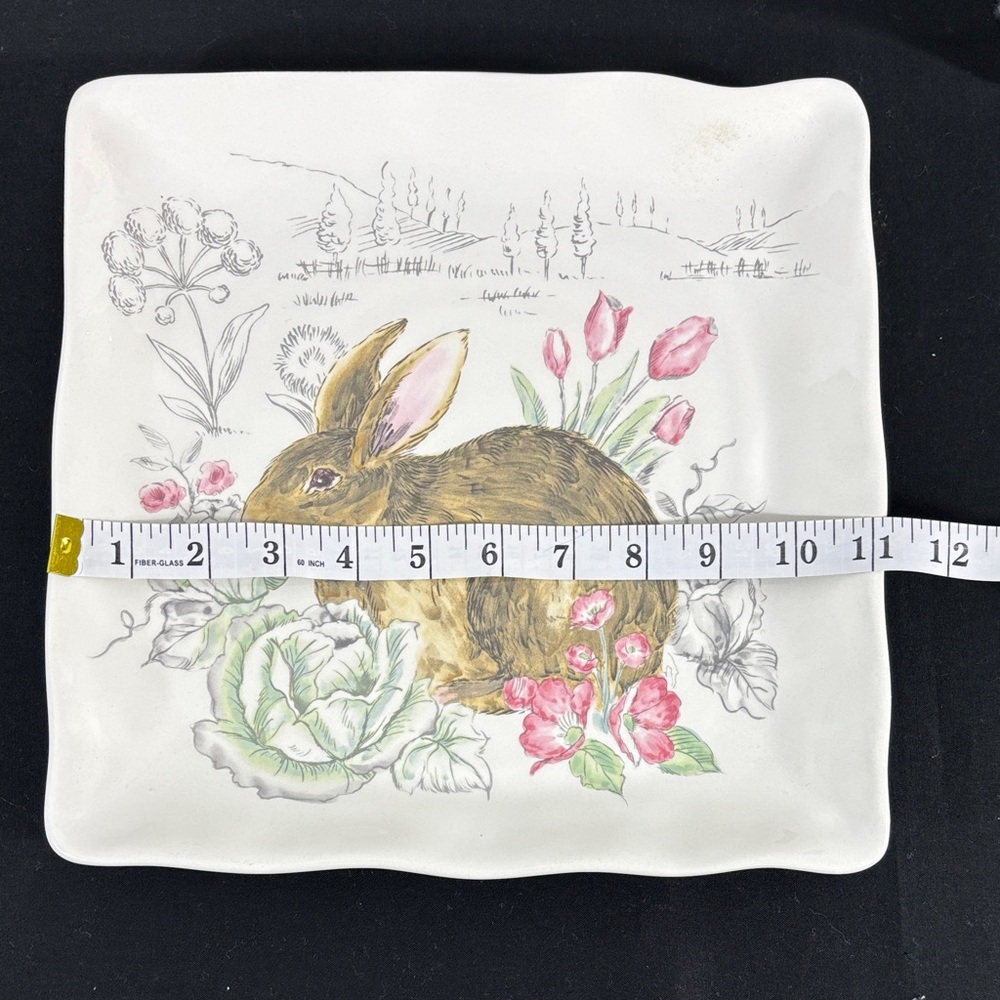 Floral Rabbit Decorative Plate - Picture 3 of 6